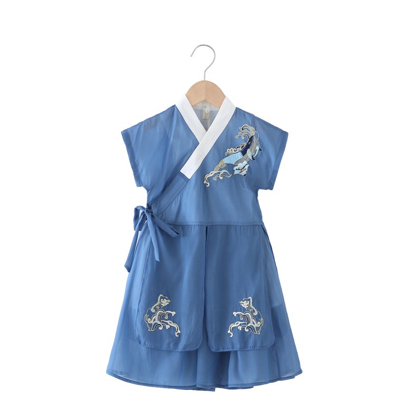 男童汉服夏季薄款中国风唐装儿童飘逸长衫古装高端国学演出服套装