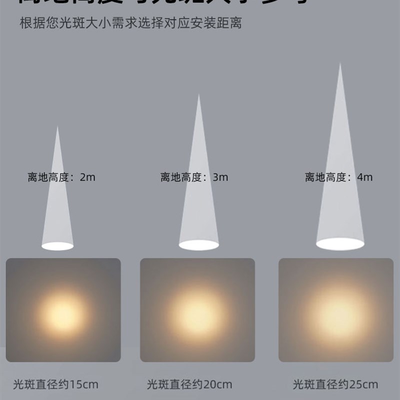 黑色小角度聚光3度led明装小射灯1W3W5W吸顶式餐厅酒吧会所氛围灯