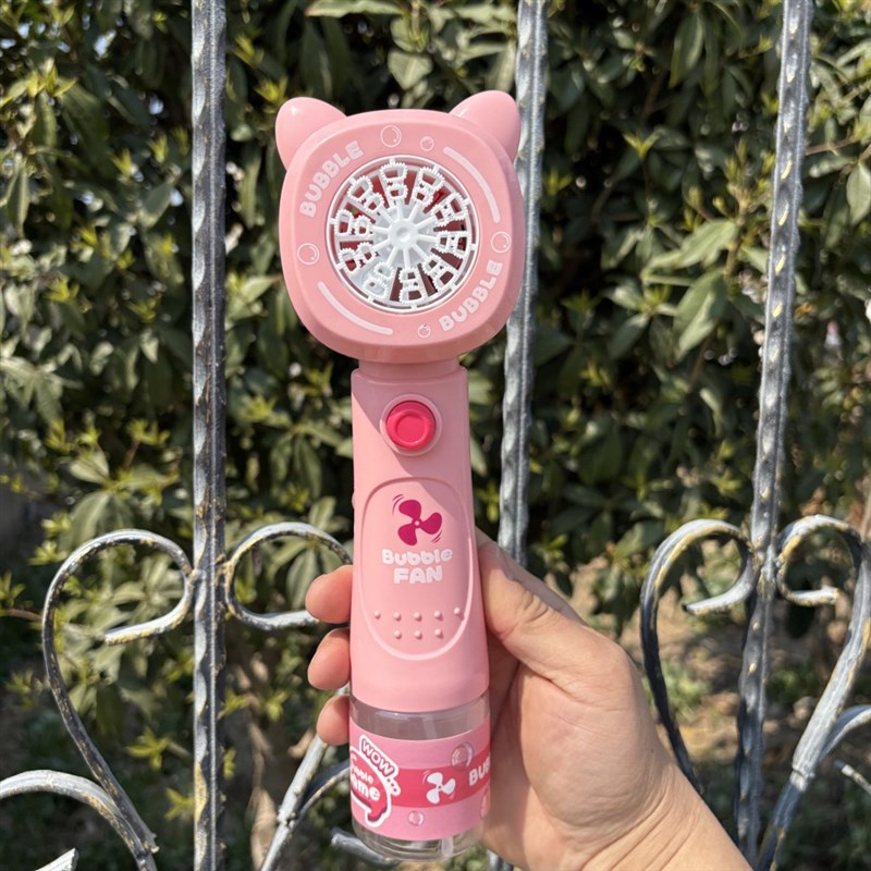 儿童吹泡泡机粉色手持全自动风车2025新款女孩电动魔法泡泡棒玩具