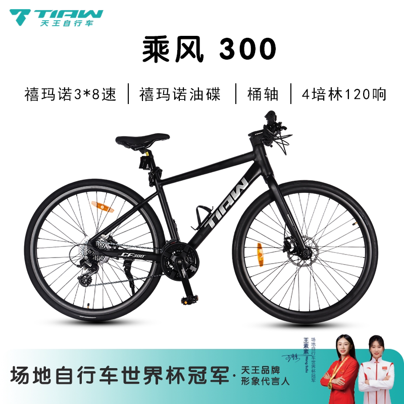 天王乘风300平把公路车