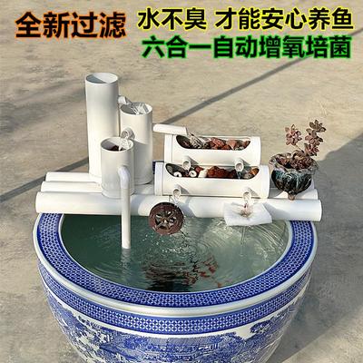 静音过滤系统鱼缸水循环自动制氧家用上置过滤盒净水鱼池吸便整套