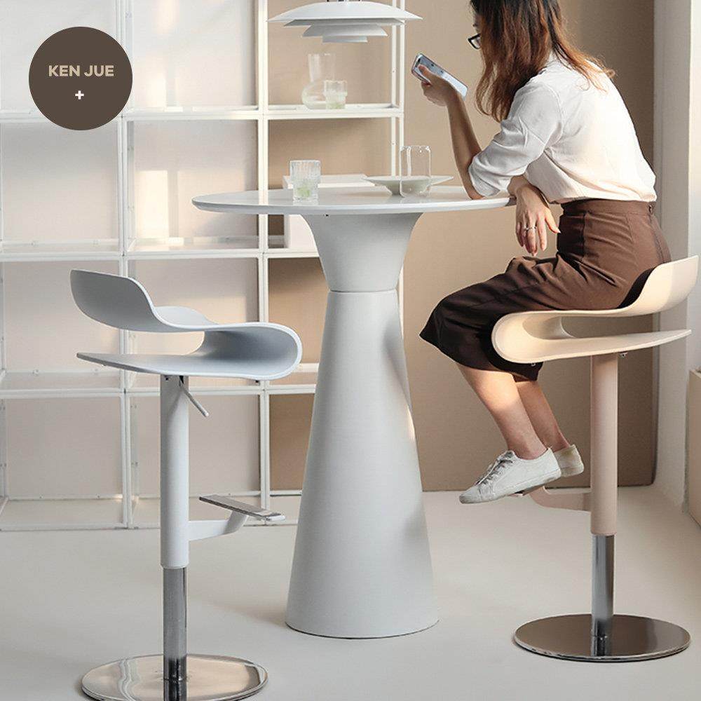 吧台桌小户型家用阳台高脚桌现代简约北欧吧台酒吧咖啡圆形高桌子