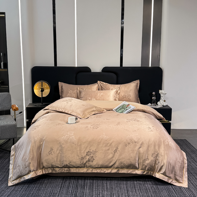 真丝四件套桑蚕丝被床单提花天天丝高端被套亲肤冰丝纯棉床上用品