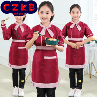 儿童厨师表演服男女童厨师服务员演出服幼儿活动cosplay服装包邮