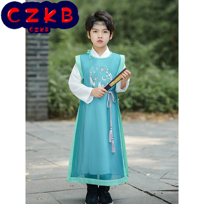 汉服男童夏季儿童唐朝书生诗歌朗
