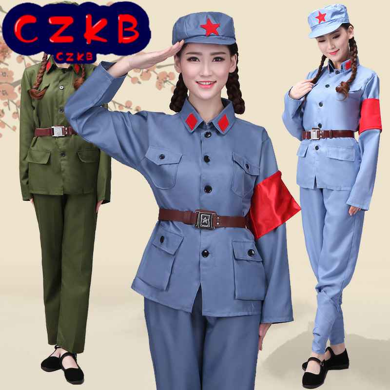 成人红军演出服儿童八路军衣服女