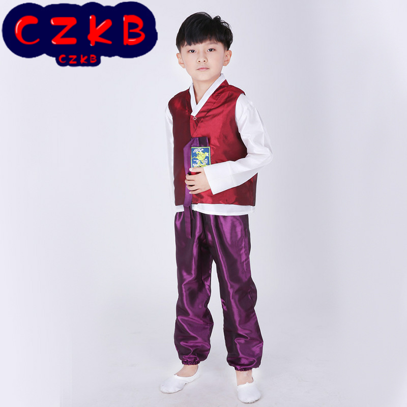 儿童韩服演出服朝鲜族少数民族表演服装幼儿男童舞蹈摄影服