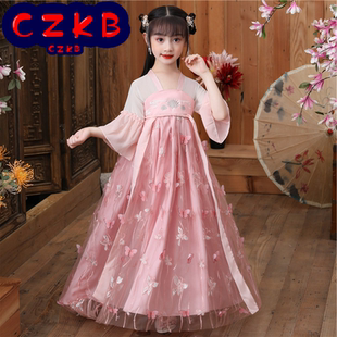 12岁仙女夏装 中国风2021年春季 轻纱公主春秋 新款 儿童汉服女童古装