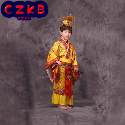 儿童古装汉服男童秦始皇隋唐太子