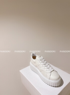 PANDEM/增高4cm！2025春季新款饼干鞋真皮厚底小白鞋女款