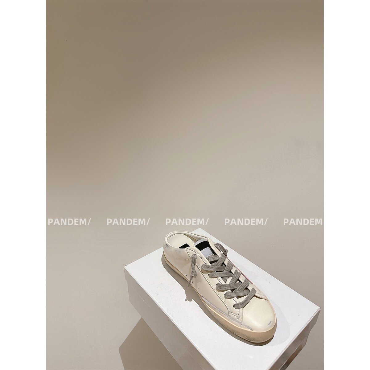 PANDEM 潮酷girl入！韩国星星小脏鞋女款做旧板鞋小白鞋半拖
