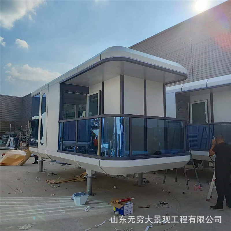 全智能化金属框架结构酒店民宿 星空房苹果舱户外民宿 钢化太空舱