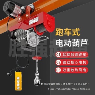 微型电动葫芦220v家用小型吊机1吨跑车工字钢轨道升降机吊起重机