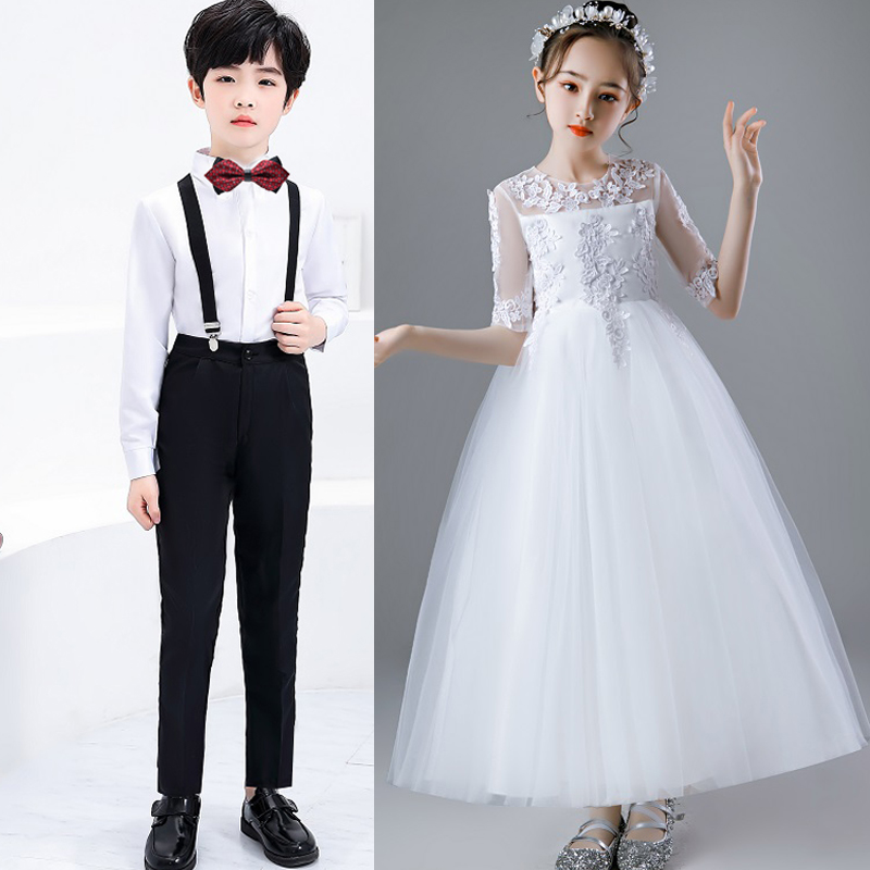 六一儿童合唱演出服中小学生表演朗诵纱裙大合唱团男女童长款礼服