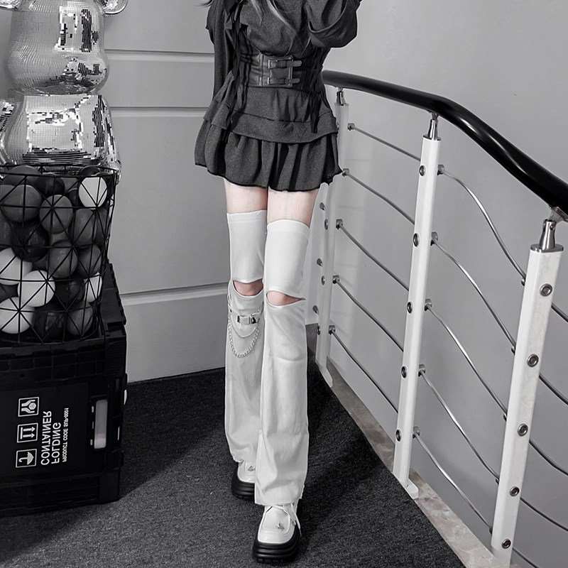 腿套y2k过膝长筒袜秋冬黑日系袜套堆堆袜显瘦高筒加长大腿套jk袜