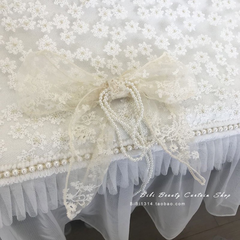 马小萌法式浪漫奶油色小雏菊立式钢琴电钢琴电子琴全能盖巾成品