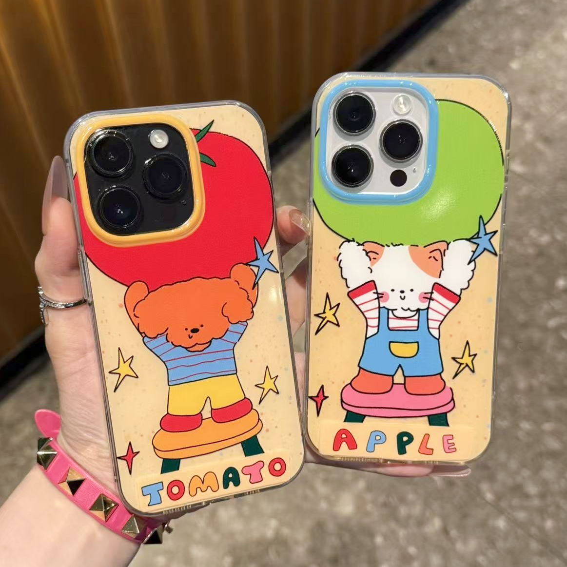 情侣趣味举水果猫狗适用苹果17Pro手机壳iPhone16max13小米15华为mate80pura70k60nova14荣耀400x200一加ace5