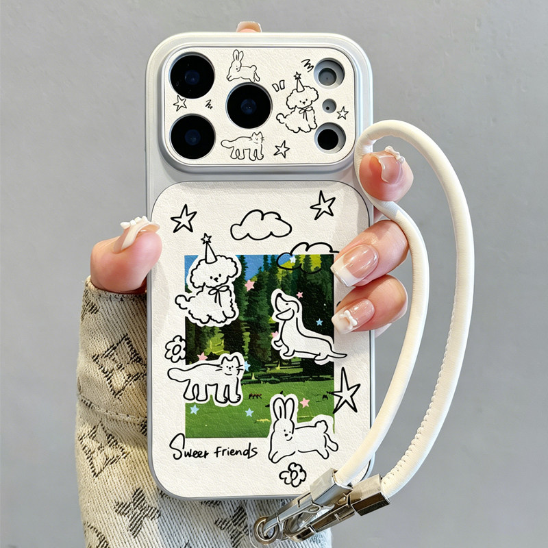 森林小动物新款适用于苹果17promax手机壳iPhone16pro挂绳iP15plus巨好看14por全包air防摔13/12/11保护XS套