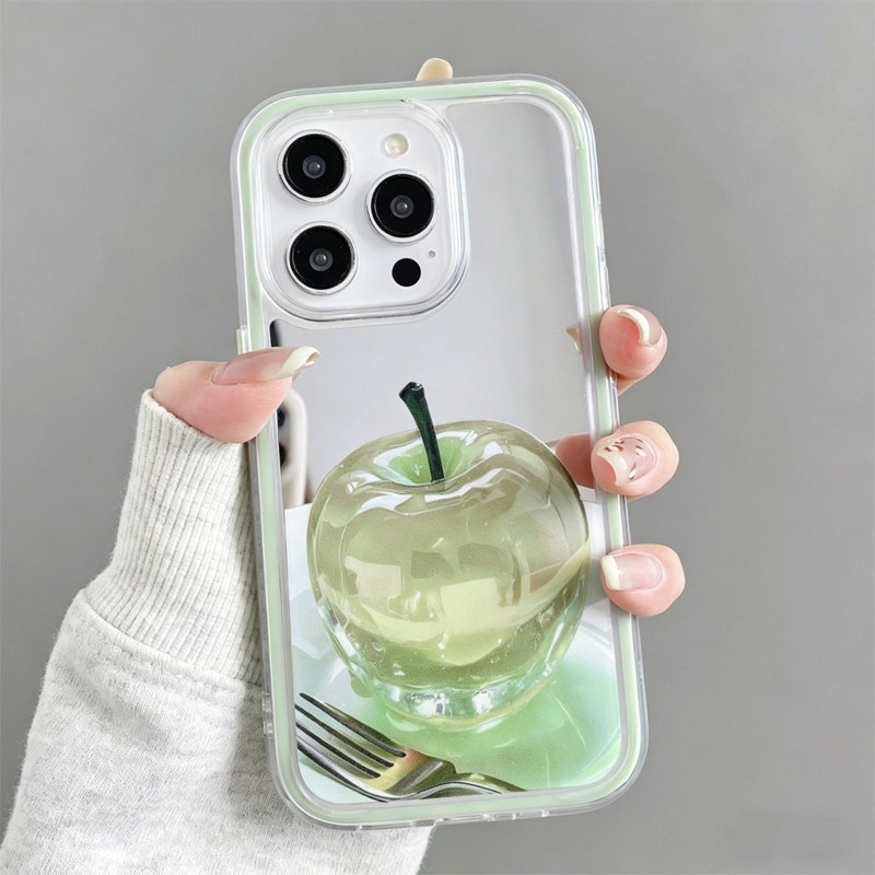 水晶青苹果适用于苹果17promax手机壳iPhone16pro新款iP15plus高颜值14个性air防摔13女款12保护11超薄保护套