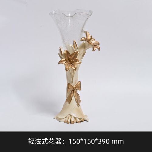 欧式轻法式果盘客厅奢华家用样板房软装饰品茶几餐桌面摆件花器
