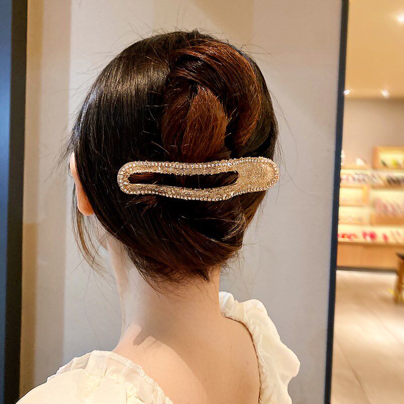 韩国简约气质矿钻大号鸭嘴夹女ins高级感后脑勺抓夹百搭碎发夹子