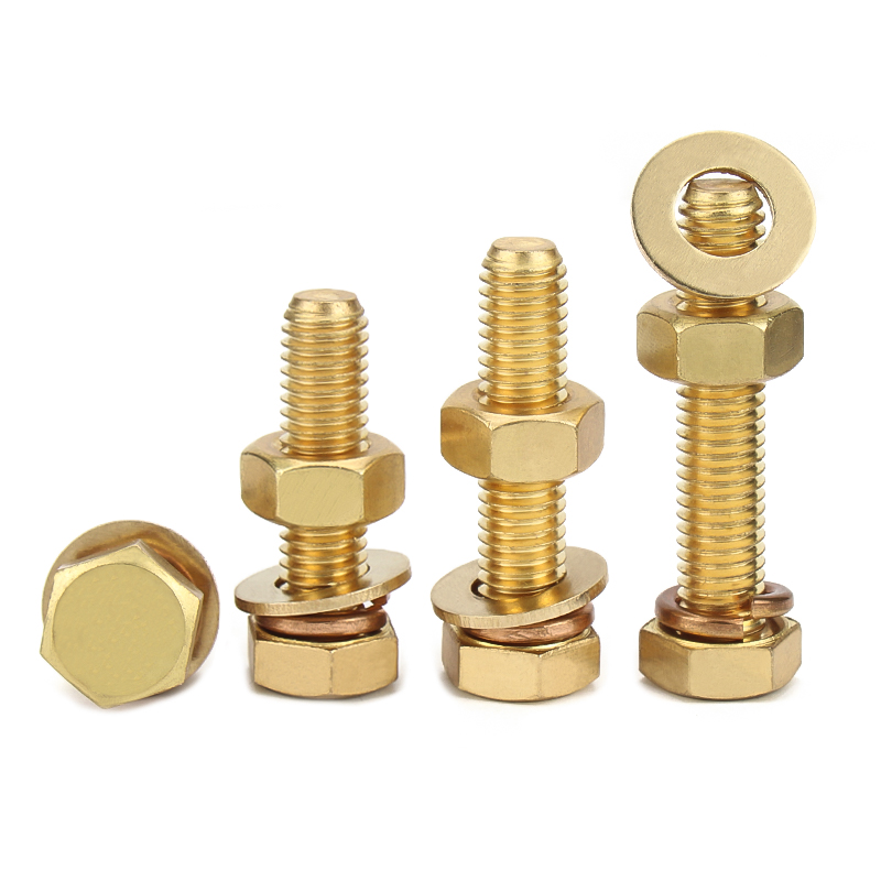 黄铜外六角螺栓套装大全黄铜外六方螺丝螺母组合M4M5M6M8M10M12