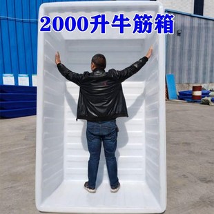 水产养殖养鱼养龟胶盆周转箱超大号加厚牛筋塑料水箱长方形储水桶
