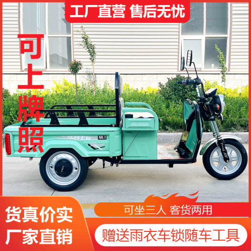可上牌电动三轮车成人接送孩子拉货摆摊地摊家用农用三轮电动车
