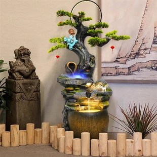 饰品办公室开业送礼 落地葫芦流水假山喷泉招财摆件家居景观客厅装