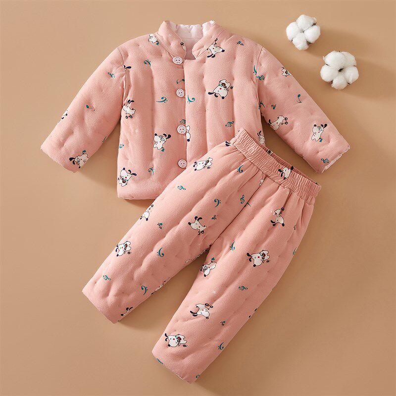 宝宝手工棉衣婴儿棉花棉袄棉裤套装儿童冬季加厚保暖内胆棉服