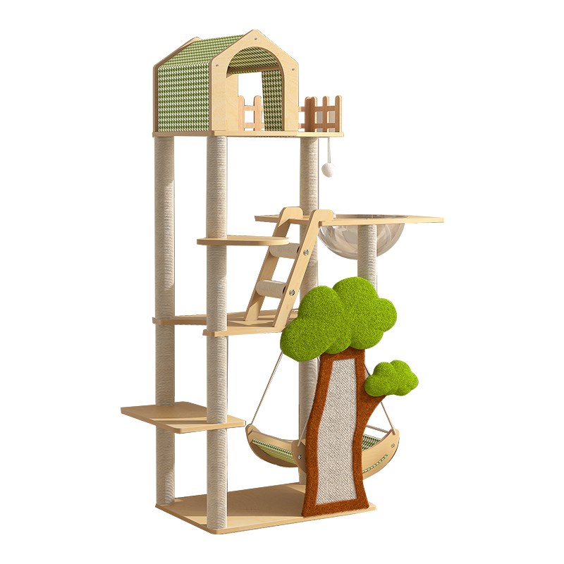 猫爬架猫窝猫树一体猫爬架子通天柱剑麻猫抓板太空舱秋千猫咪玩具