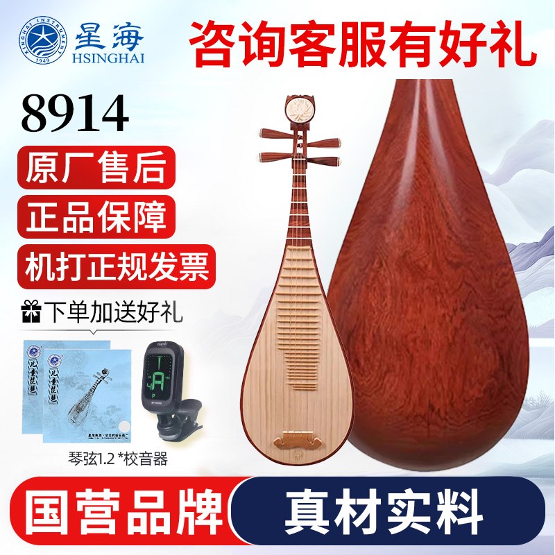 琵琶乐器8914 m琵琶 奥氏黄檀木材质专业演奏级酸枝木琵琶
