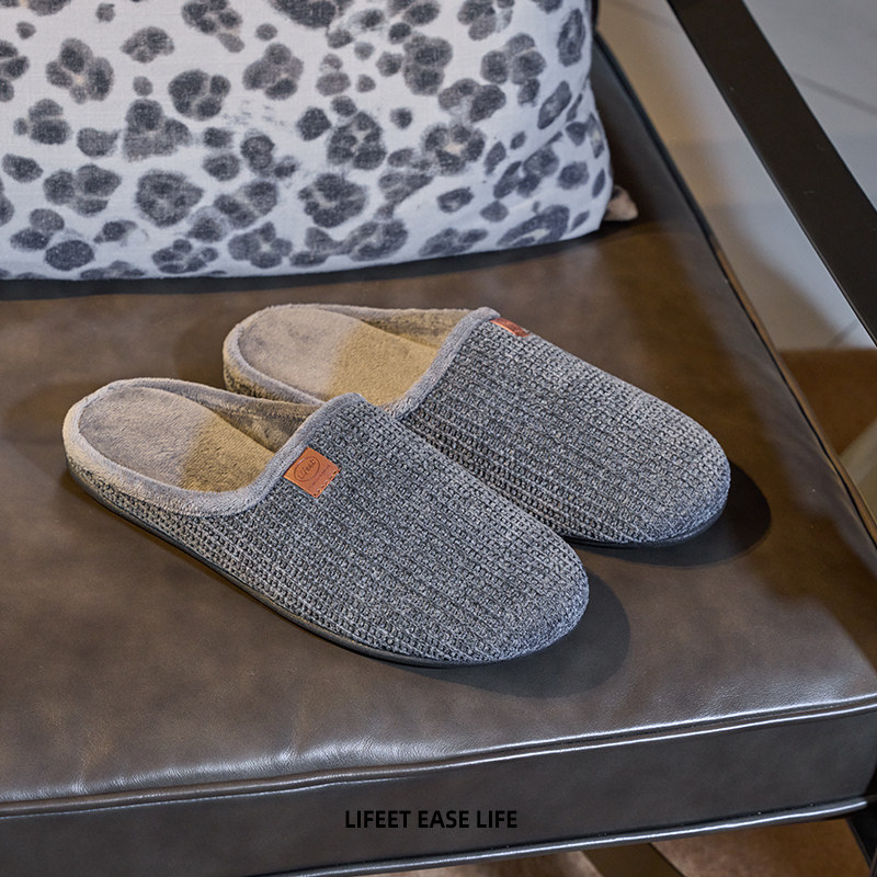 加大码包头棉拖鞋居家用冬款男士防滑软底地板静音不包跟男款老人