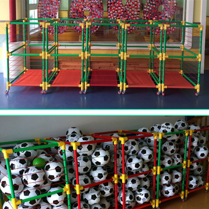 幼儿园置球架体育器材足球排球收纳筐装球筐篮球手推车移动篮球框