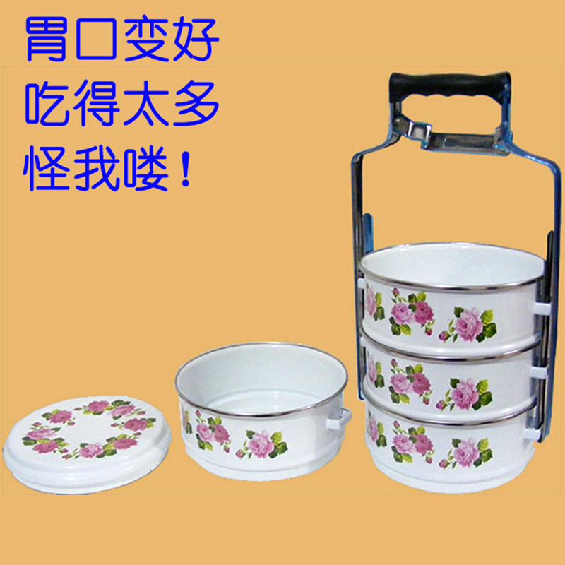 多层饭盒便当手提微波炉学生保温桶保鲜搪瓷碗餐盒待产包套装成人