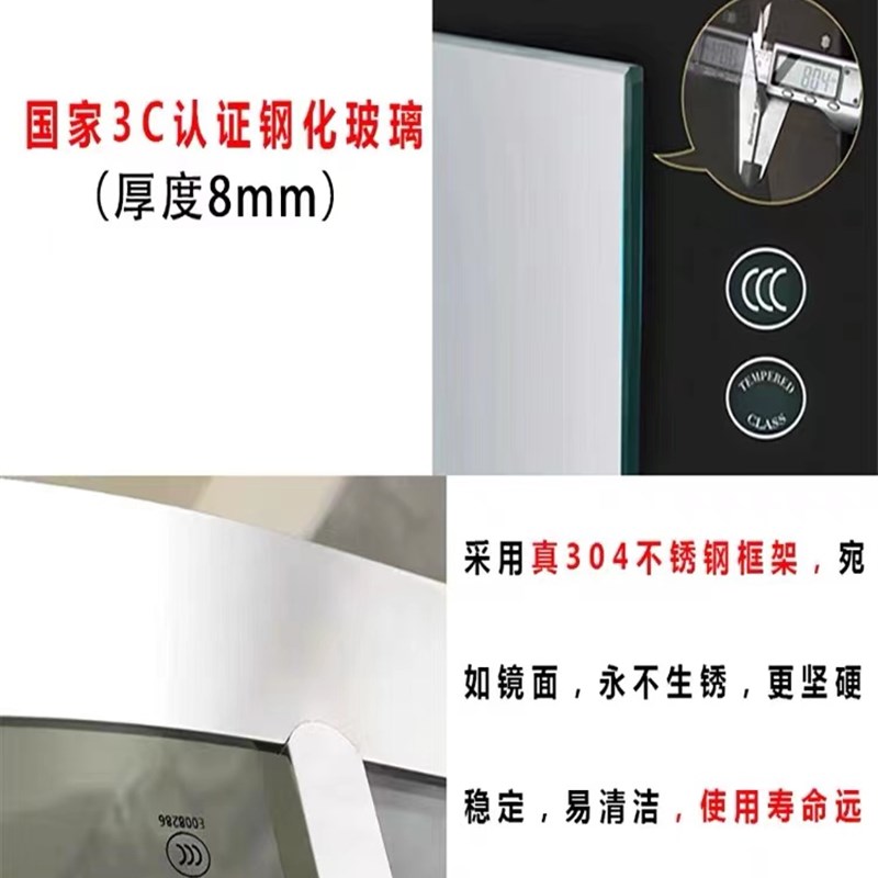 整体不锈钢淋浴房厕所干湿分离浴室屏风卫生洗澡间推拉门玻璃隔断