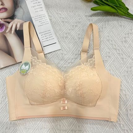 美月馨6868婴儿棉无磁内衣女无钢圈小胸聚拢蕾丝调整型无胶骨文胸