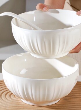 2只16.8元白色k8英寸汤碗家用2025新款高颜值大号汤面碗釉下彩大