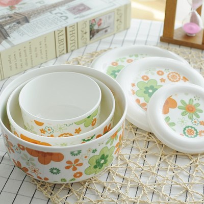 微波炉专用器皿加热饭盒有带盖陶瓷保鲜大汤碗骨瓷蒸碗蒸蛋碗家用