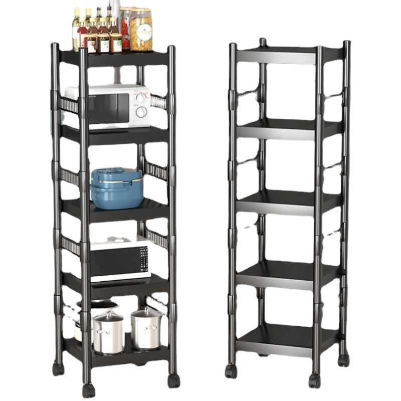厨房夹缝置物架家用落地多层杂物架子放锅碗具收纳架微波炉储物架