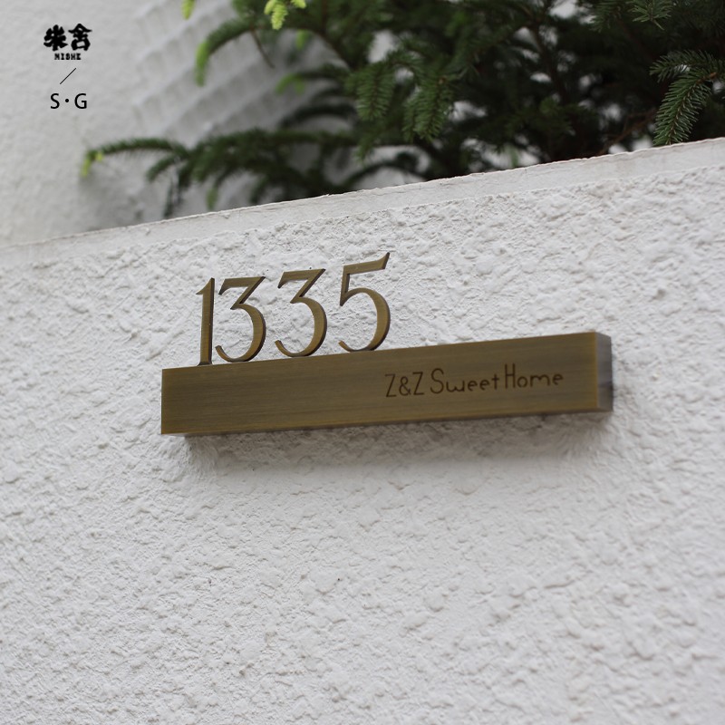 庭院别墅入户门牌户外防水发光门牌数字号码牌设计不锈钢金属标识