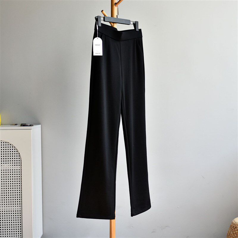 超模阔腿裤女士显瘦垂感拖地直筒休闲西裤宽松长裤秋冬新品小黑裤