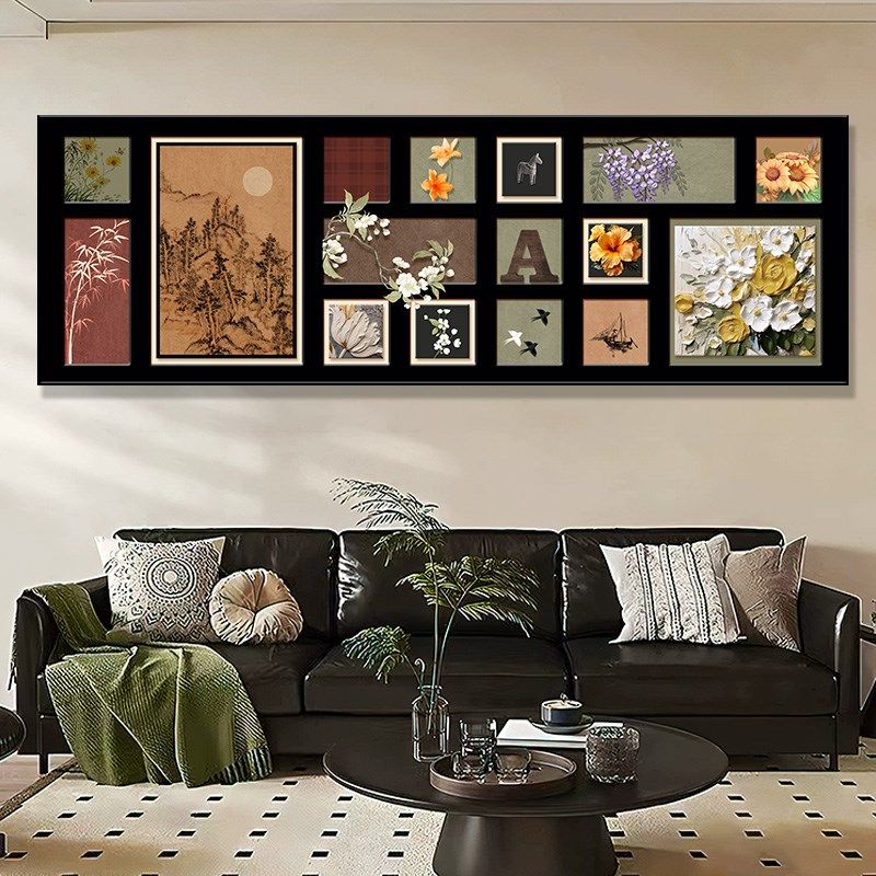 2025新款法式中古风客厅装饰画高级感沙发背景墙壁画卧室床头挂画,家居饰品,现代装饰画,淘宝优惠券,粉丝福利购,淘宝优惠卷