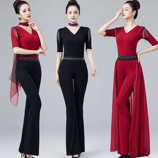 形体训练服装女2024新款气质走秀导师礼仪培训舞蹈练功服腰纱套装