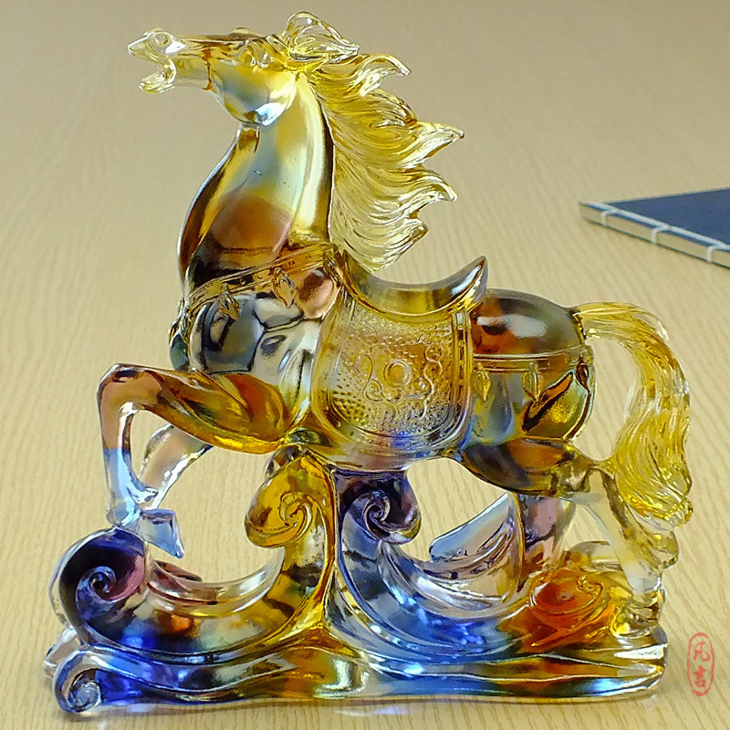 办公桌摆件男士高档办公室琉璃工艺品小精致领导升迁礼物马到功成