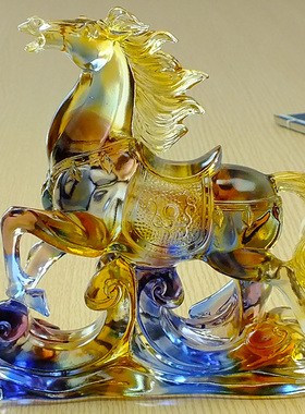 办公桌摆件男士高档办公室琉璃工艺品小精致领导升迁礼物马到功成