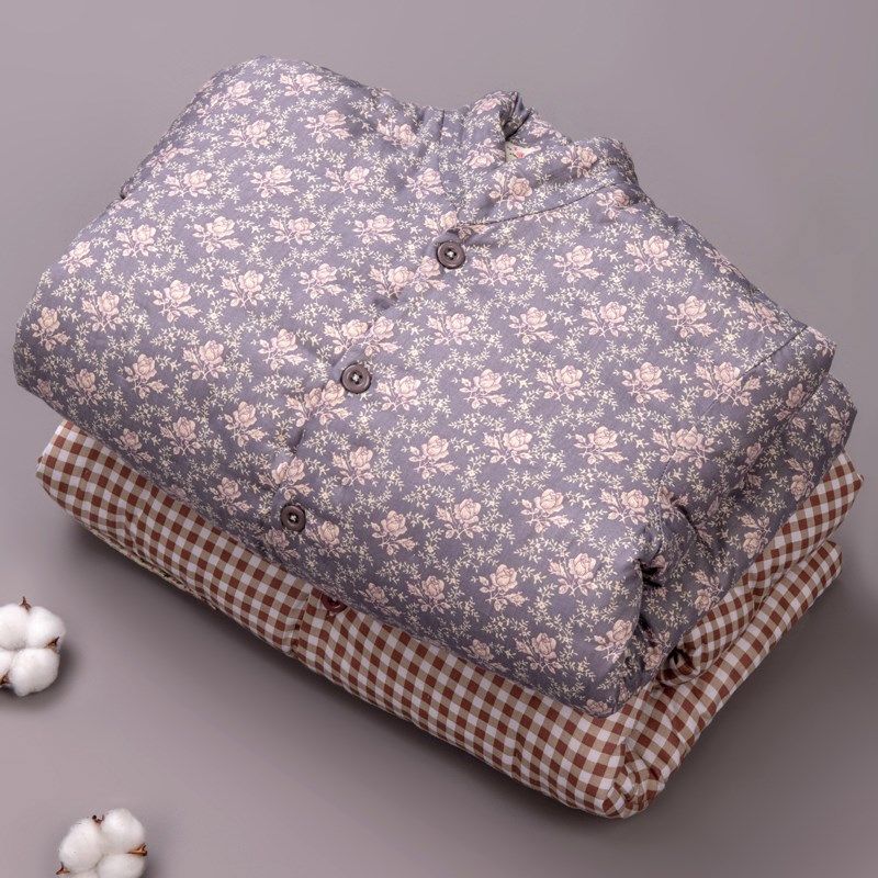 手工花棉袄女士棉衣棉裤套装妈妈装加厚保暖内胆棉服内外穿冬