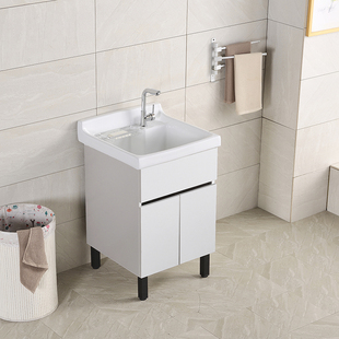 陶瓷一体盆小户型洗衣柜单柜陶瓷洗衣池加深阳台家用洗衣槽洗衣盆