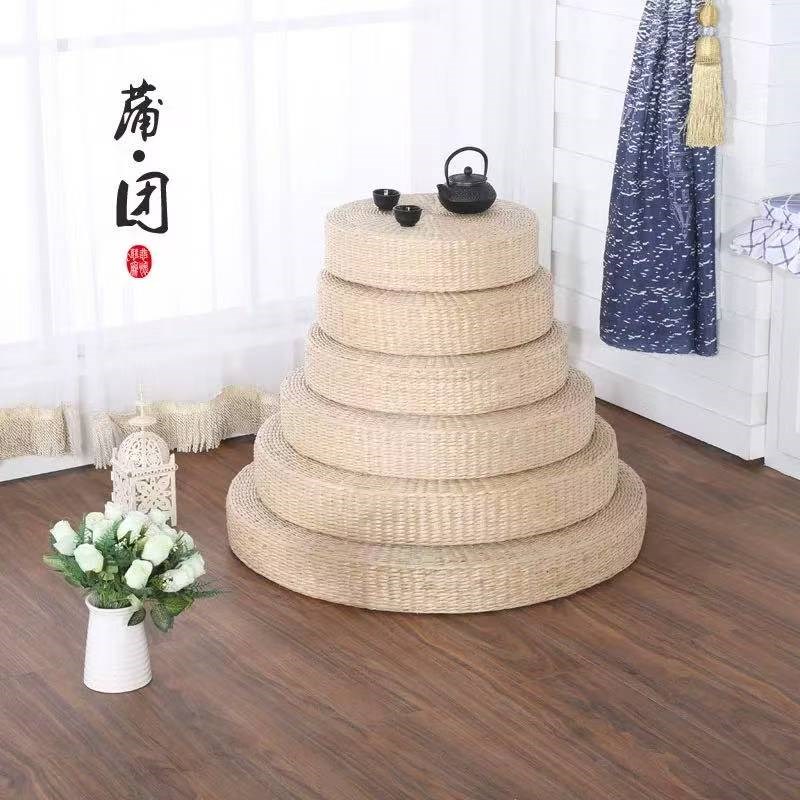 圆形草编蒲垫国学禅修垫屁股垫蒲团榻榻米坐垫飘窗打坐垫跪茶道垫