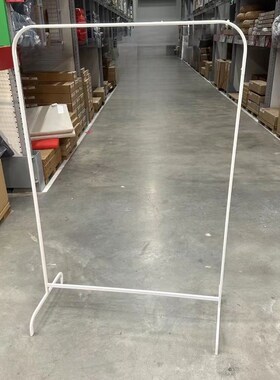 简易可移动e落地晾衣架白色单杠落地卧室衣架杆服装展示架衣帽架